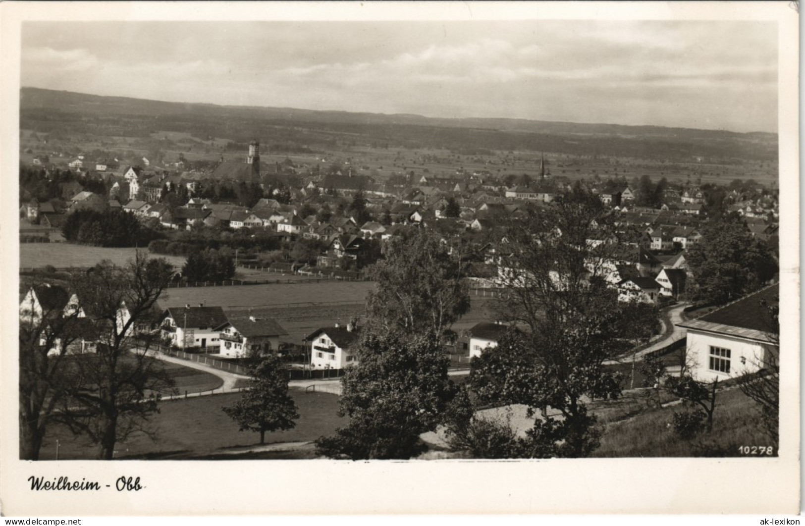 Ansichtskarte Weilheim (Oberbayern) Panorama Gesamtansicht 1940 - Weilheim