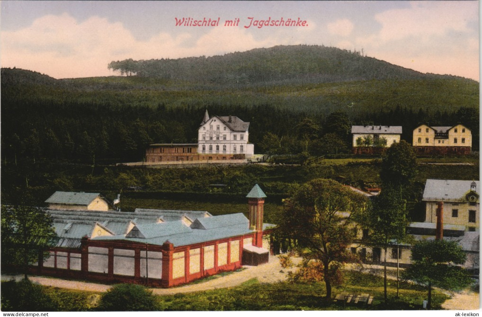 Ansichtskarte Zschopau Willischtal Fabrik Jagdschänke 1913 - Zschopau