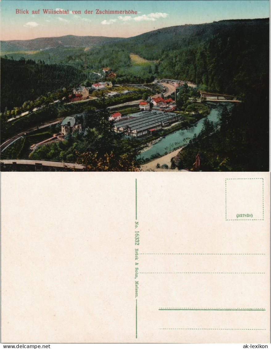 Ansichtskarte Zschopau Wilischtal Zimmermannshöhe Fabrik 1912 - Zschopau