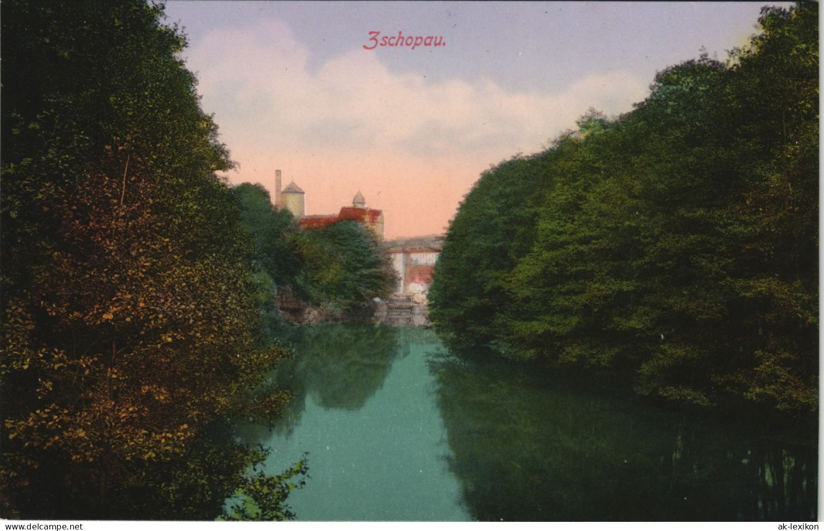 Ansichtskarte Zschopau Durchblick Auf Die Stadt 1913 - Zschopau