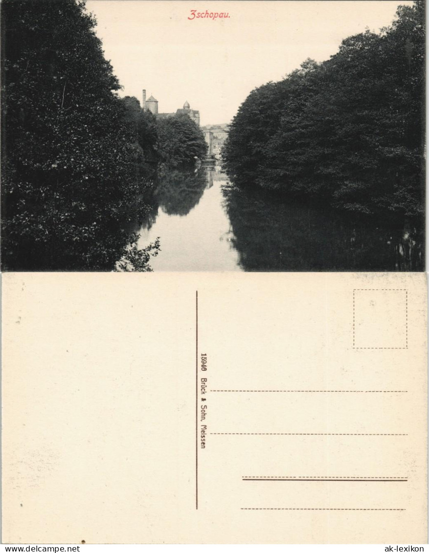 Ansichtskarte Zschopau Flußblick Zur Stadt 1914 - Zschopau