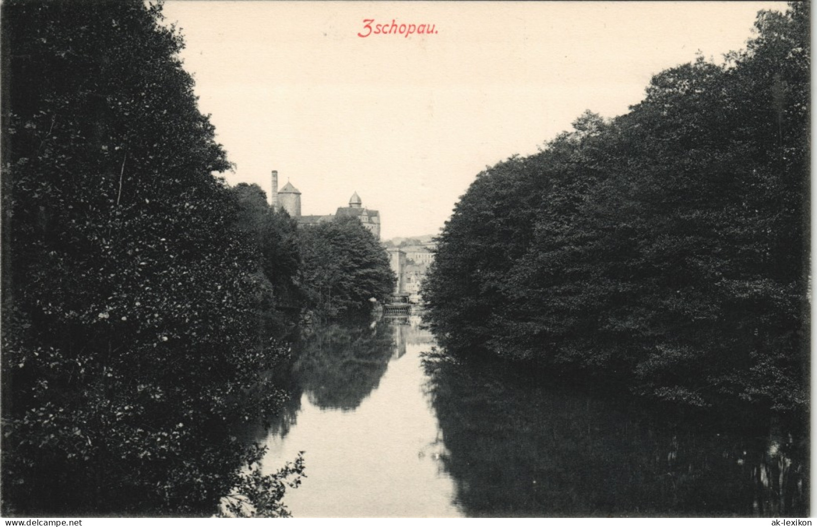 Ansichtskarte Zschopau Flußblick Zur Stadt 1914 - Zschopau