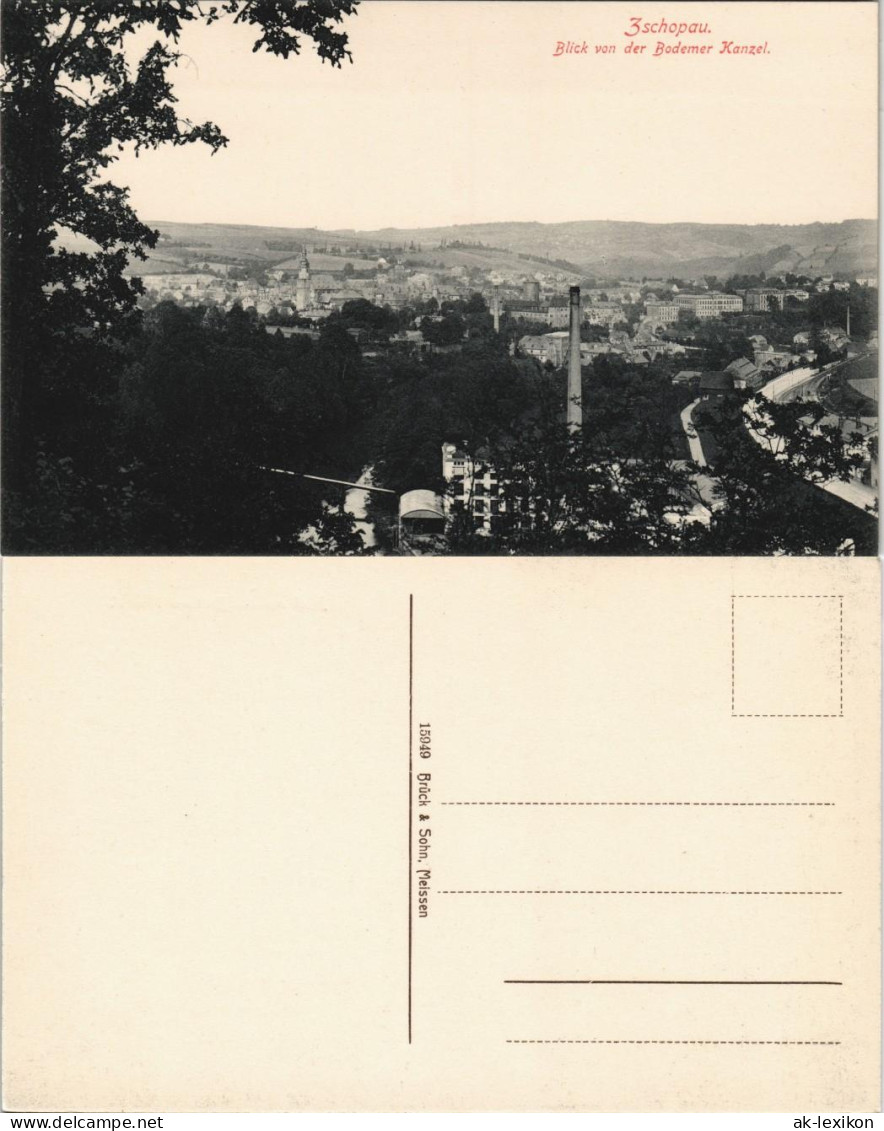 Ansichtskarte Zschopau Blick Von Der Bodemer Kanzel - Fabrik Und Stadt 1914 - Zschopau