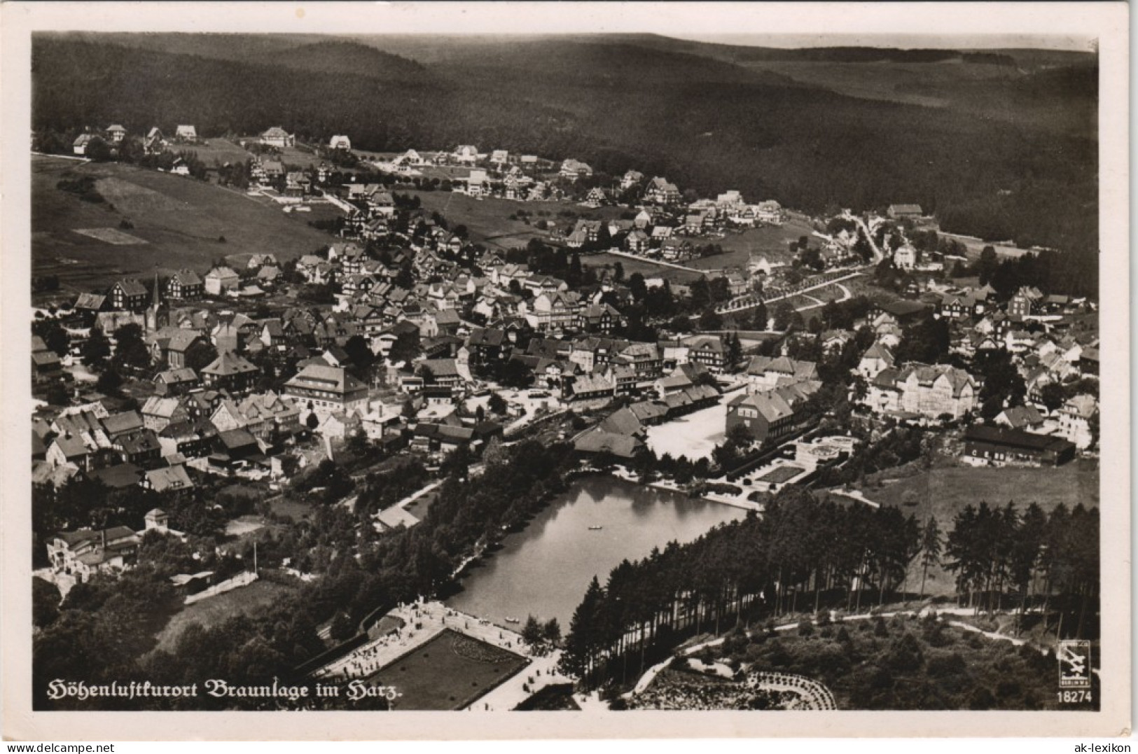 Braunlage Luftbild Foto Ansichtskarte 1934 # - Braunlage