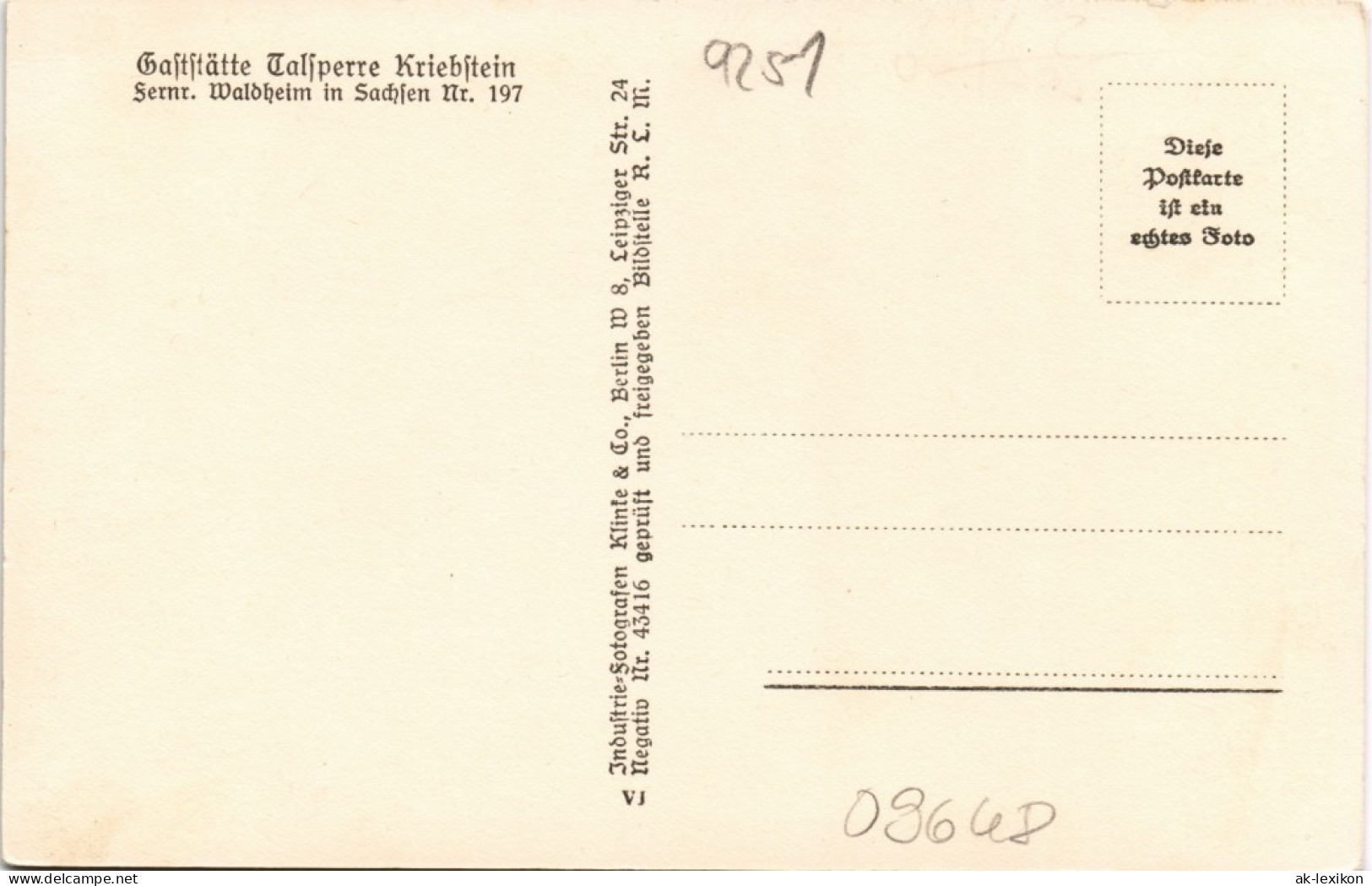 Lauenhain-Mittweida Talsperre Kriebstein & Gaststätte Vom Flugzeug Aus 1940 - Mittweida