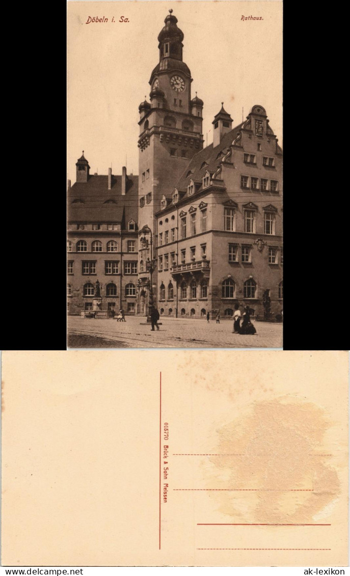 Ansichtskarte Döbeln Rathaus, Brunnen 1914 - Doebeln