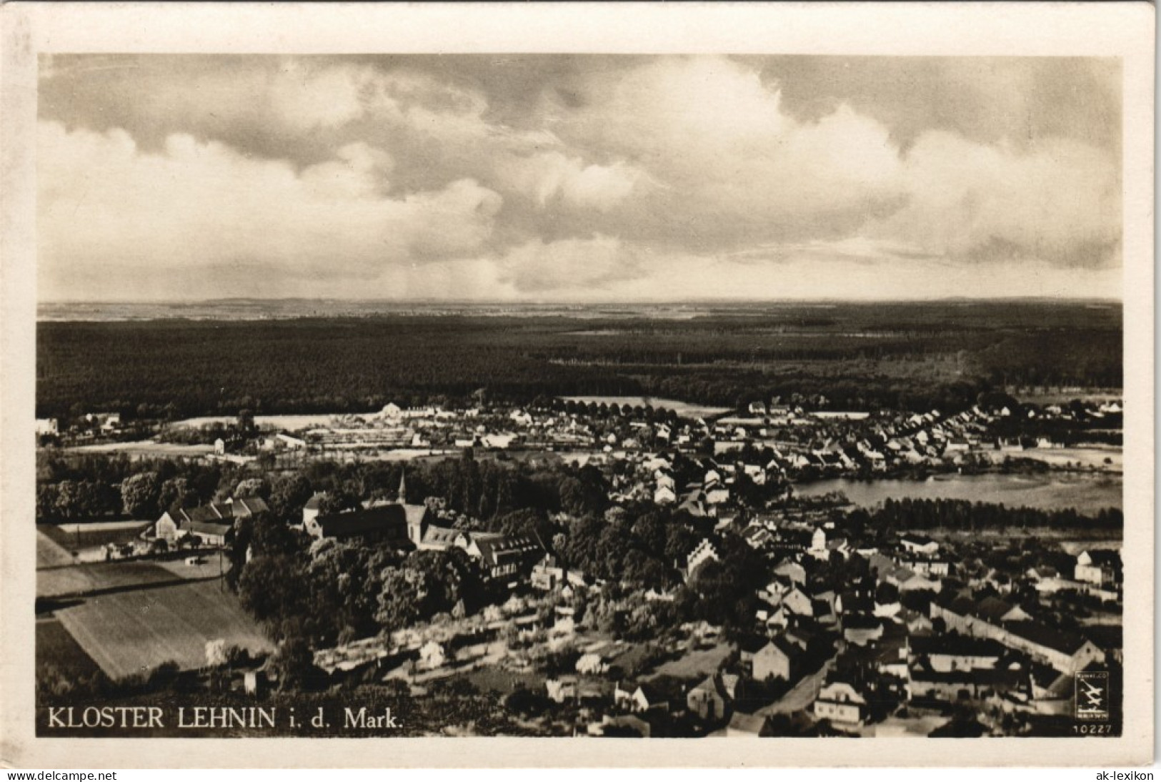 Kloster Lehnin Luftbild Überflugkarte Ort Vom Flugzeug Aus 1935 - Lehnin