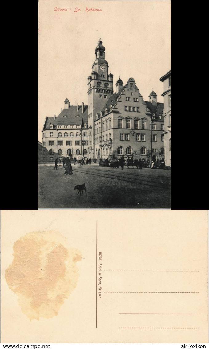 Ansichtskarte Döbeln Rathaus Mit Planenwagen 1913 - Döbeln