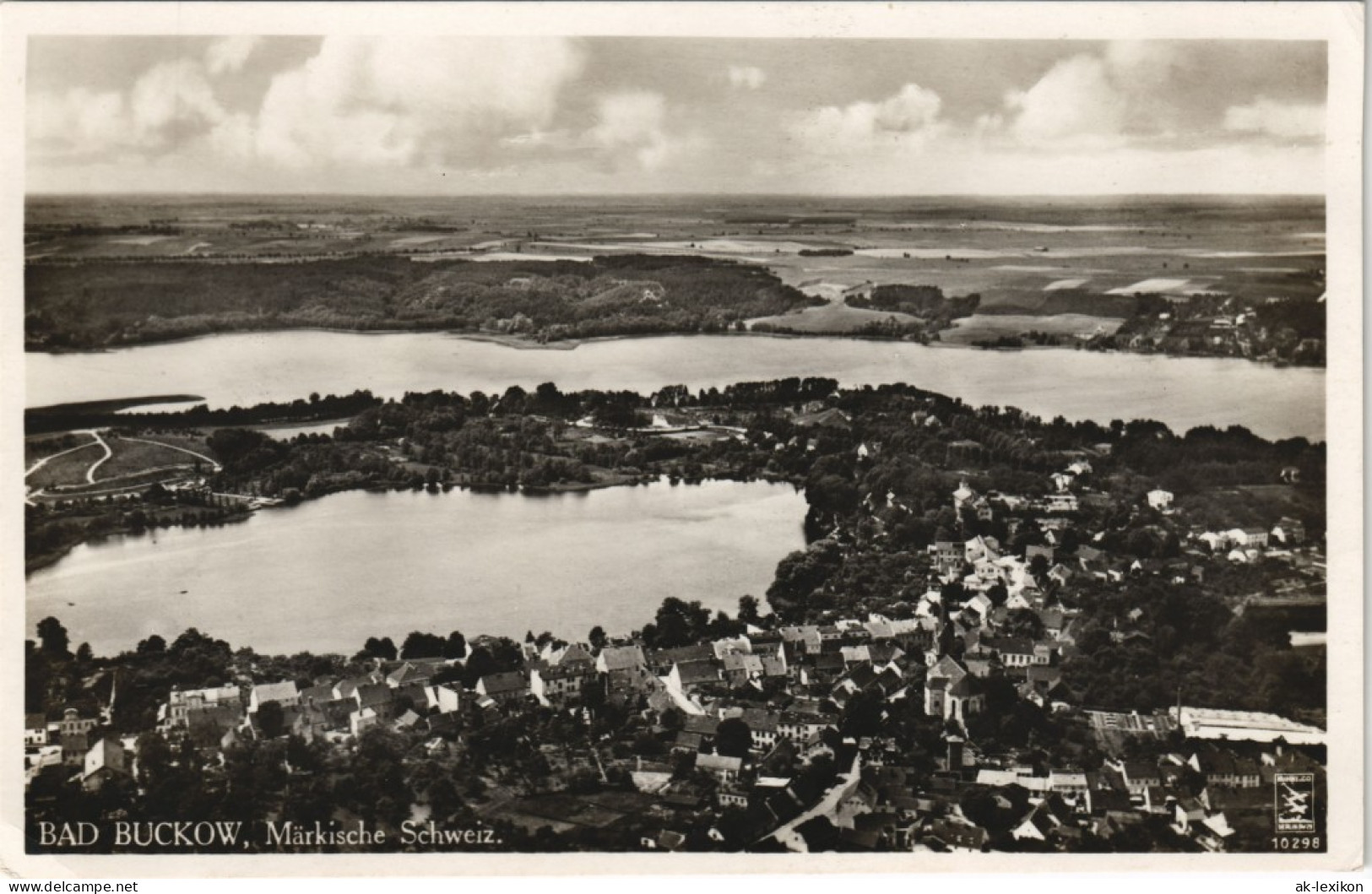 Buckow (Märkische Schweiz) Luftbild Überflugkarte Fliegeraufnahme Vom Ort 1940 - Buckow