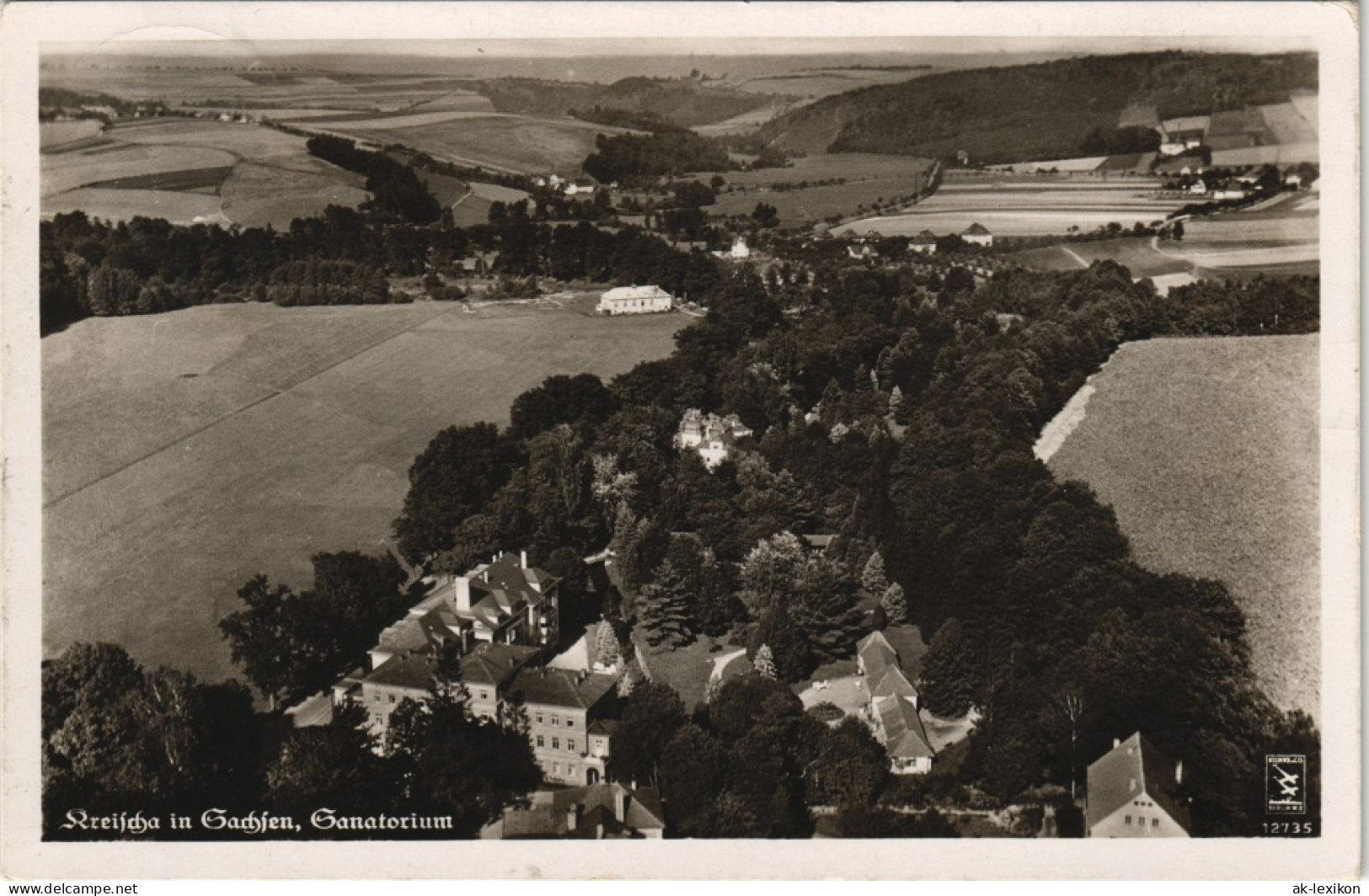 Ansichtskarte Kreischa Luftbild Sanatorium Vom Flugzeug Aus 1940 - Kreischa