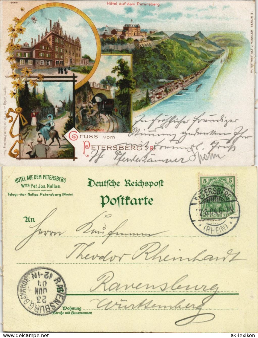 Ansichtskarte Litho AK Königswinter Petersberg, Hotel, Rhein 1904 - Koenigswinter