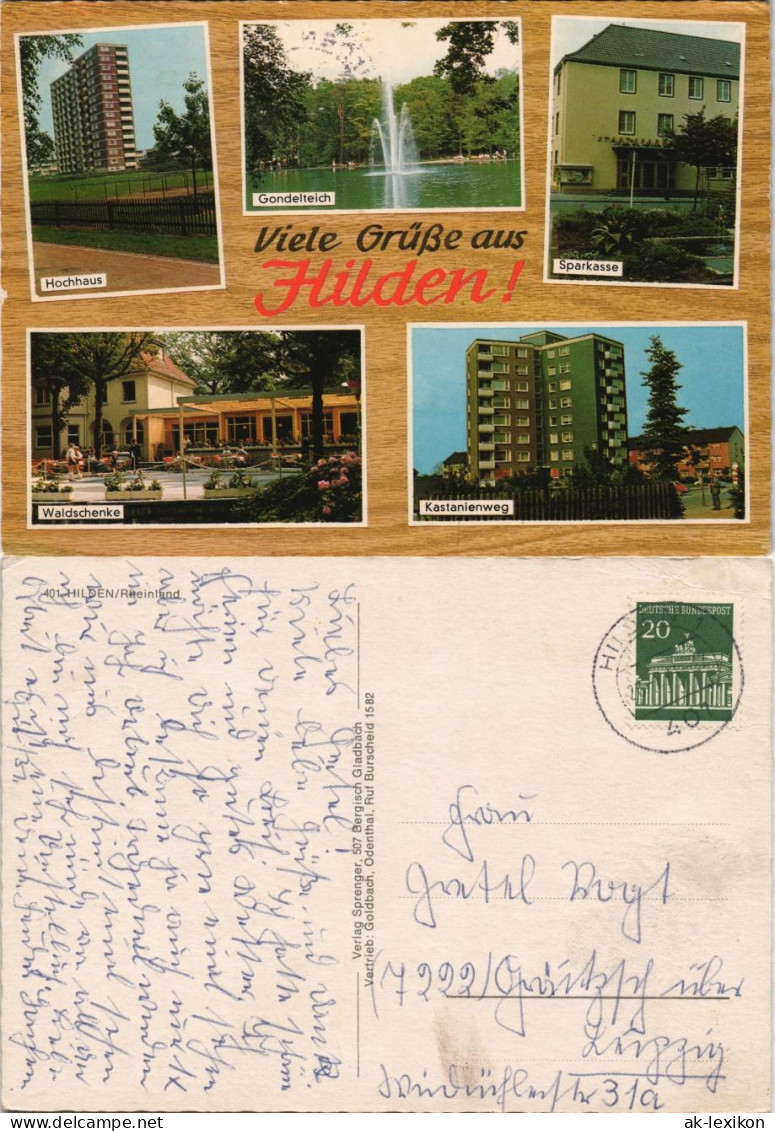 Ansichtskarte Hilden Sparkasse, Hochhaus, Kastanienweg 1971 - Hilden