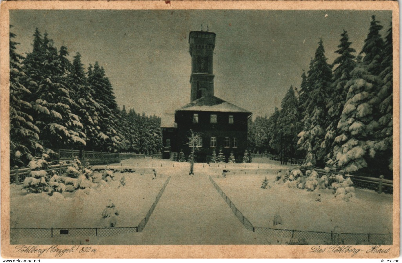 Ansichtskarte Annaberg-Buchholz Berghotel Pöhlberg Haus Im Winter 1928 - Annaberg-Buchholz