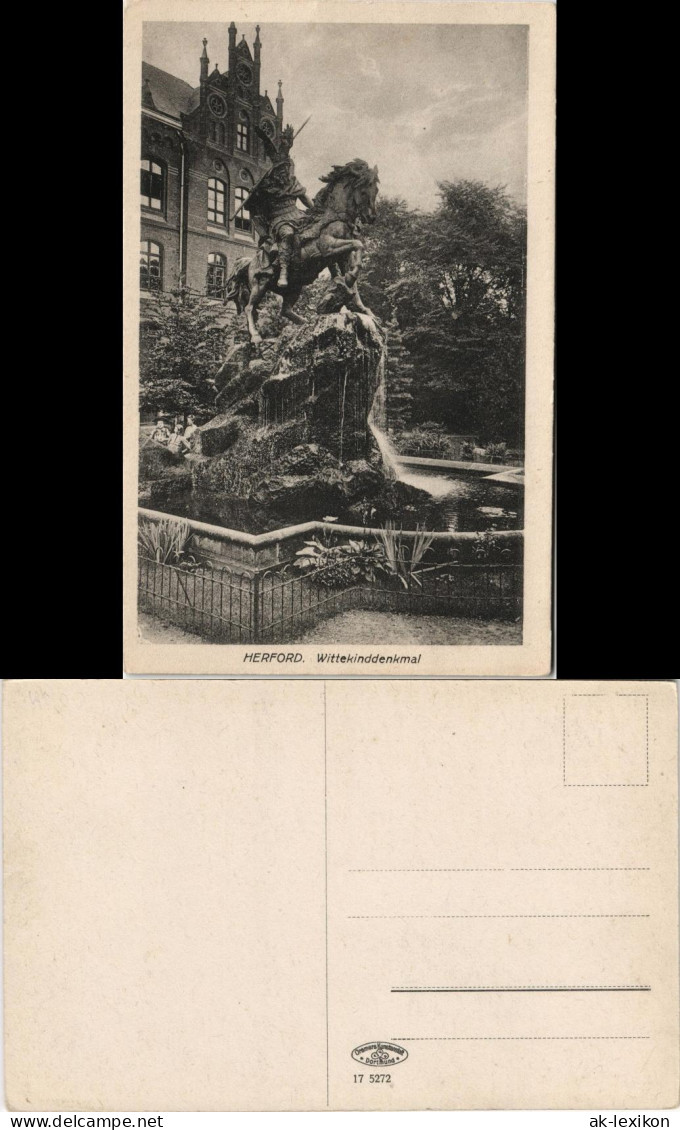 Ansichtskarte Herford Wittekind-Denkmal, Haus 1918 - Herford