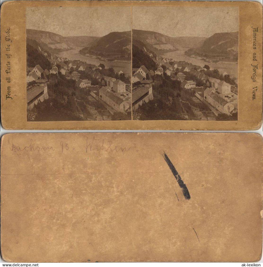 Ansichtskarte Wehlen Stadt, CDV Kabinettfoto 1881 3D/Stereoskopie - Wehlen