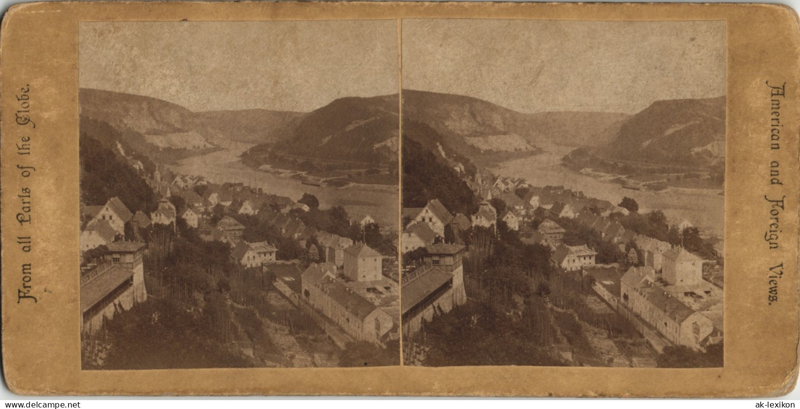 Ansichtskarte Wehlen Stadt, CDV Kabinettfoto 1881 3D/Stereoskopie - Wehlen