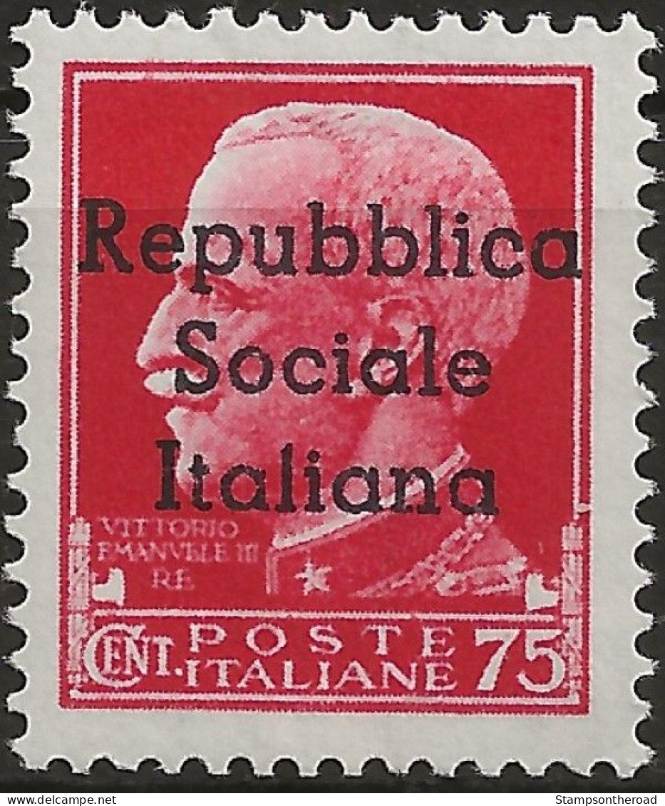 RSITE7N - 1944 RSI / Teramo, Sassone Nr. 7, Francobollo Nuovo Senza Linguella **/ - Emisiones Locales/autónomas