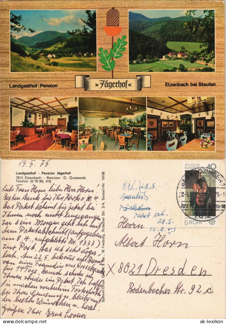 Etzenbach-Staufen Im Breisgau Mehrbildkarte Landgasthof Pension Jägerhof 1975 - Staufen