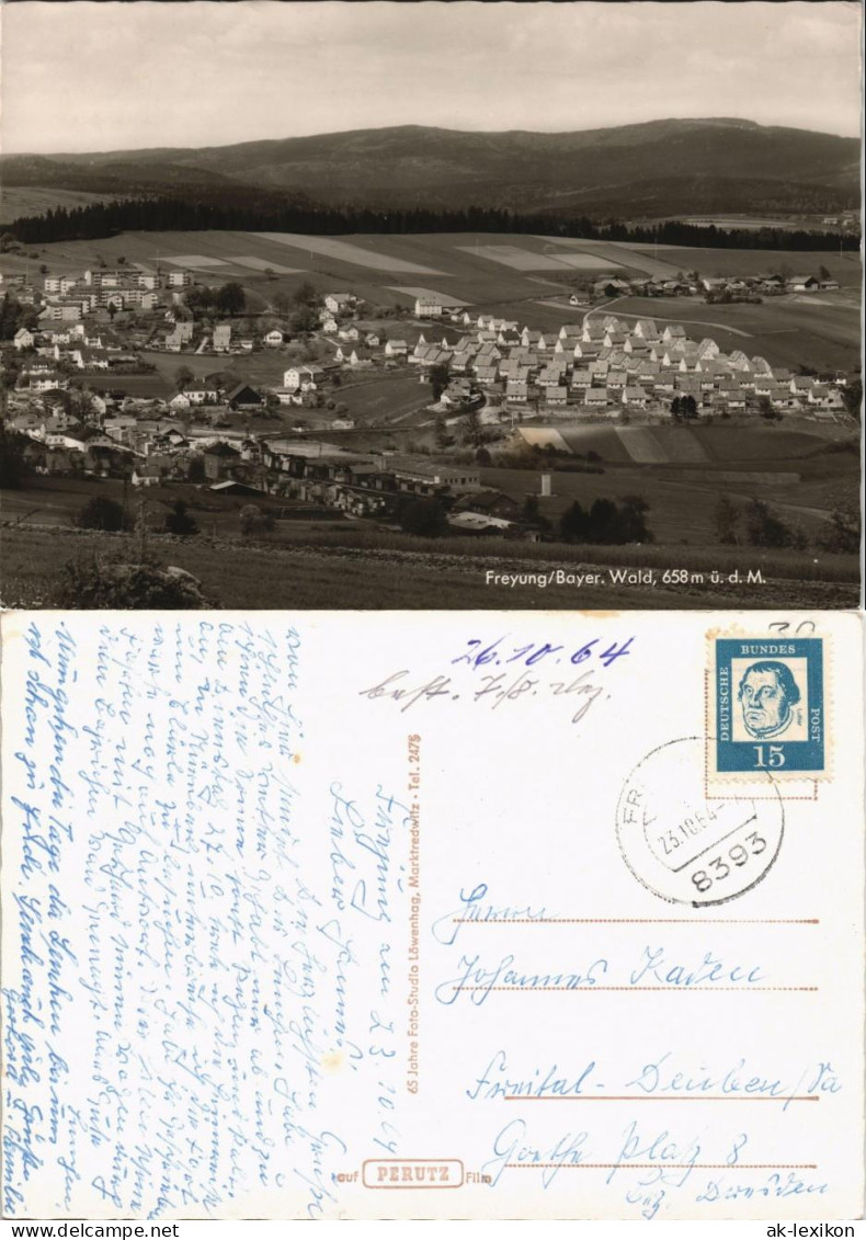 Ansichtskarte Freyung Panorama Totalansicht 1964 - Freyung