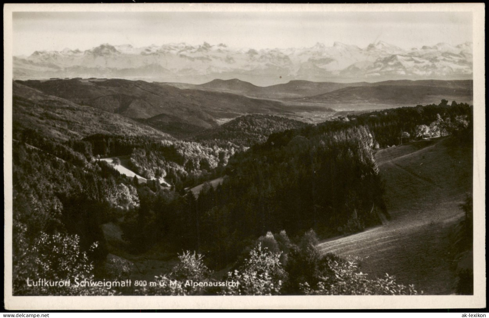 Ansichtskarte Raitbach-Schopfheim Alpenaussicht 1938  Gel. MF 6 Mal 1Pfg. - Schopfheim