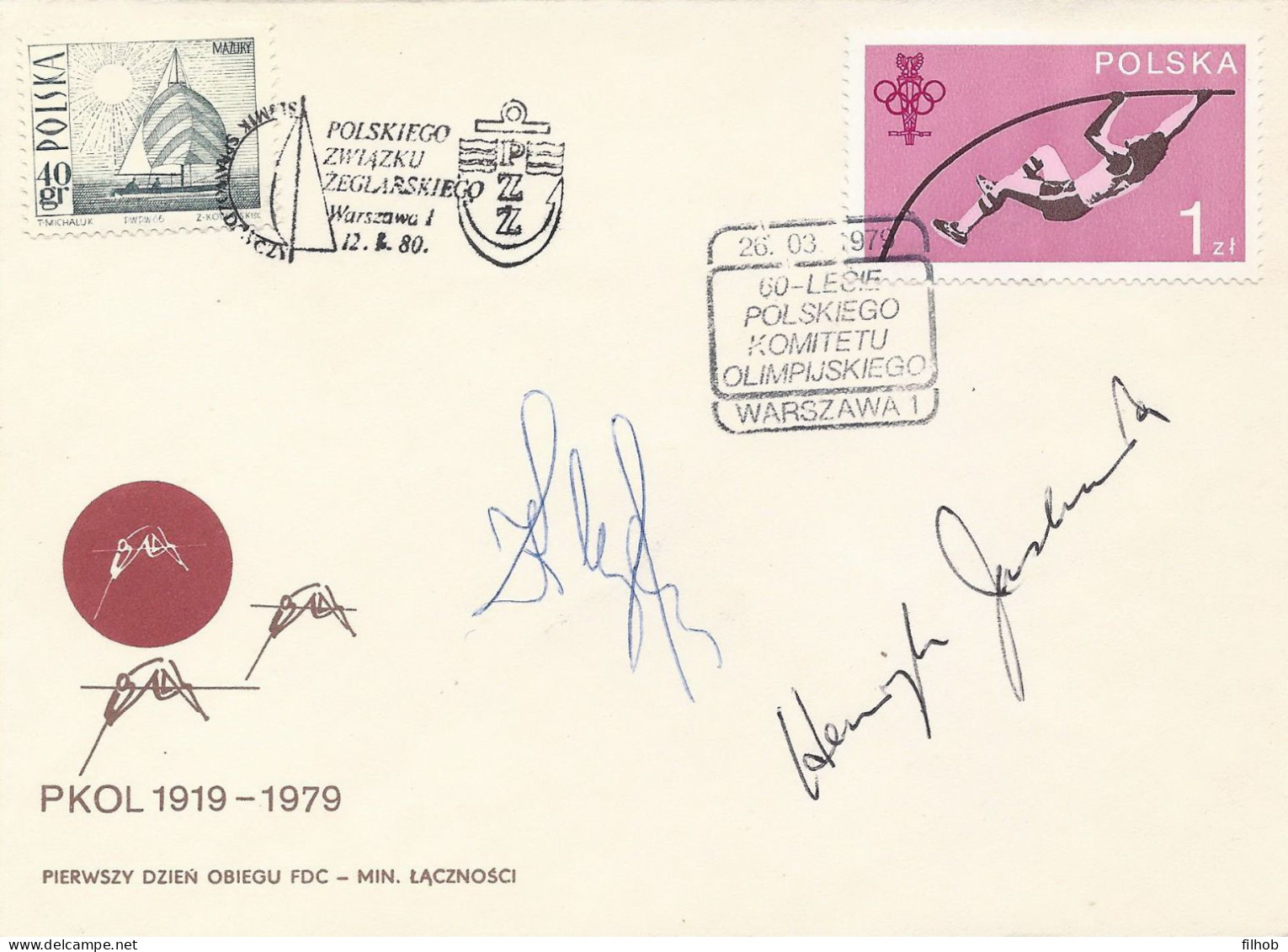 Poland (A226): FDC.2465 Polish Olympic Committee 60 Y. (autograph H.Jaskula) - FDC