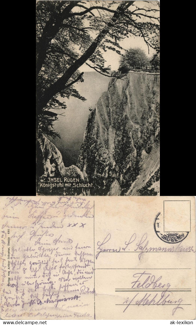 Ansichtskarte Stubbenkammer-Sassnitz Königsstuhl, Plateau 1917 - Sassnitz
