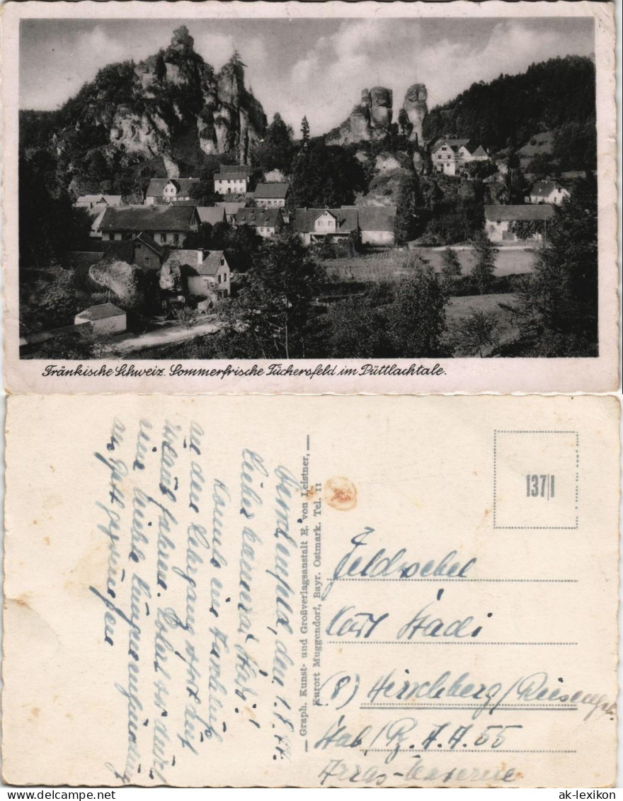 Ansichtskarte Tüchersfeld-Pottenstein Panorama Im Püttlachtale 1938 - Pottenstein