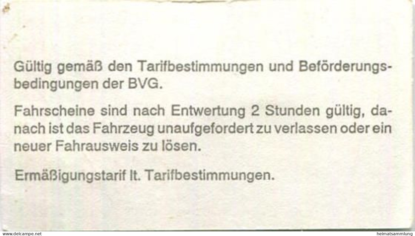 Deutschland - Berlin - BVG - Fahrschein Ermäßigung 1993 - Europa