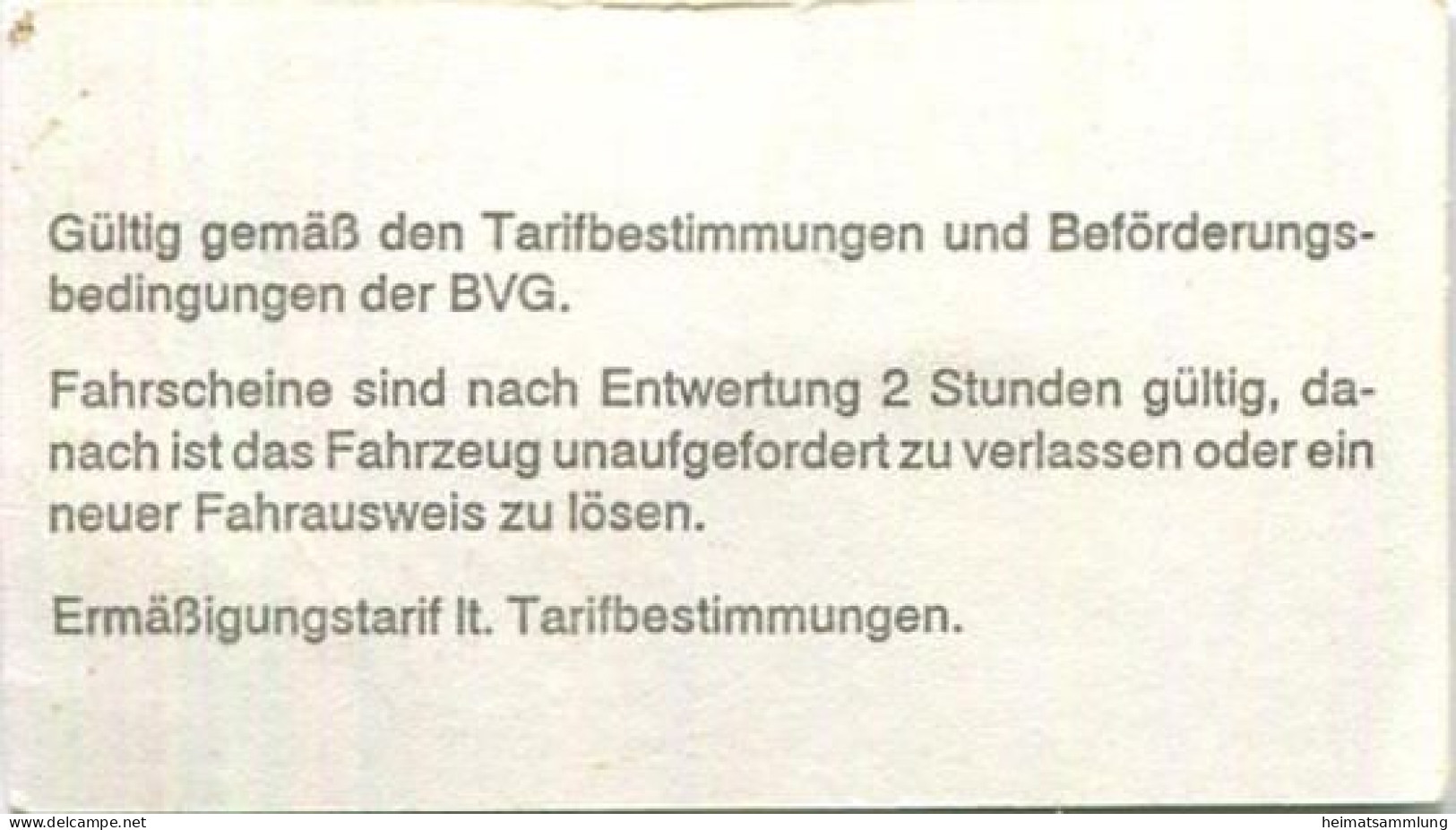 Deutschland - Berlin - BVG - Fahrschein Ermäßigung 1993 - Europe