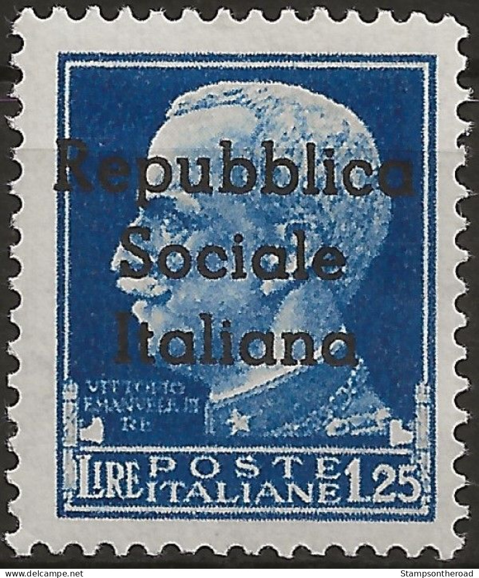 RSITE9N - 1944 RSI / Teramo, Sassone Nr. 9, Francobollo Nuovo Senza Linguella **/ - Emissions Locales/autonomes