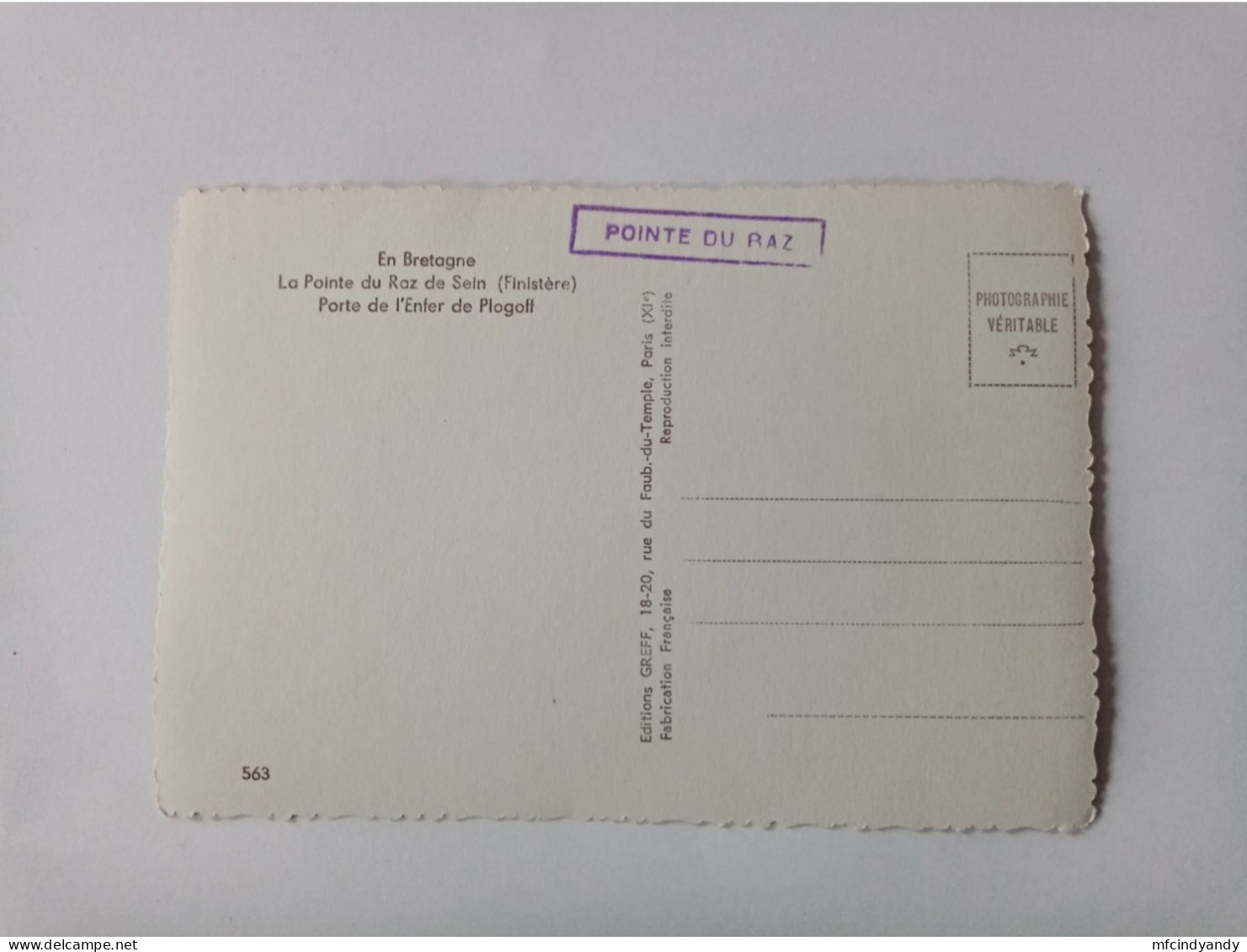 Carte Postale - Plogoff - La Pointe Du Raz De Sein, Porte De L'Enfer De Plogoff     (2ig) - Plogoff