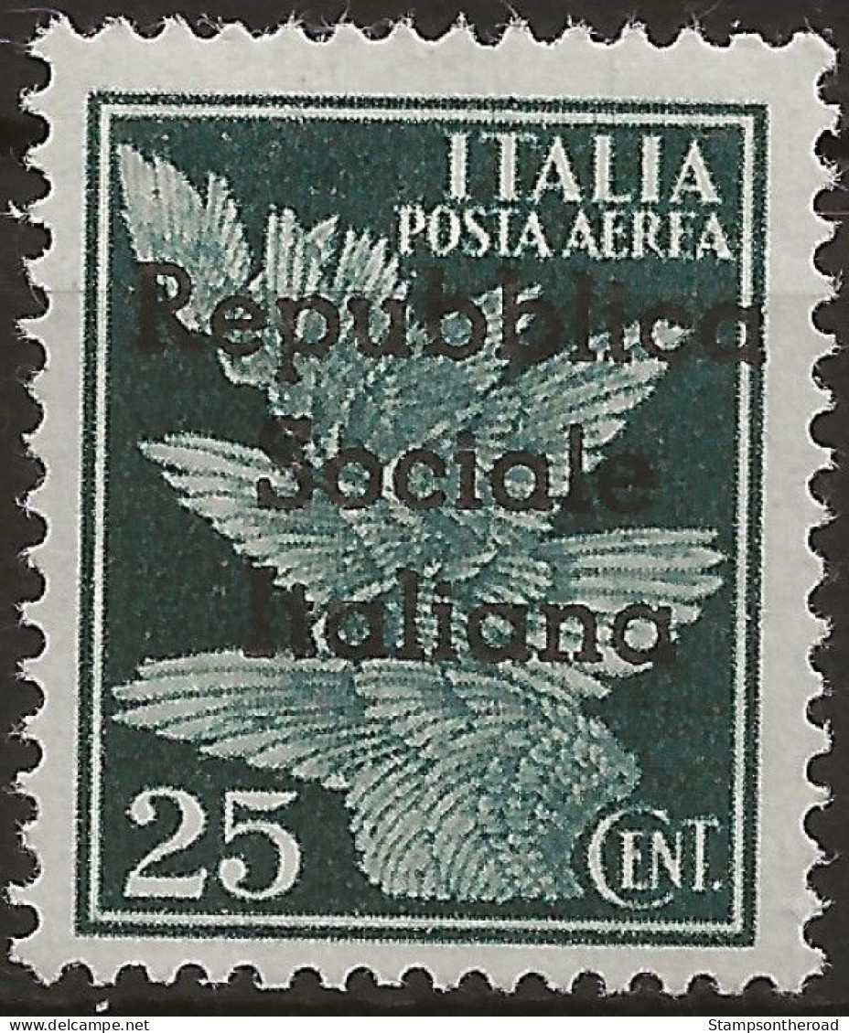 RSITE12N - 1944 RSI / Teramo, Sassone Nr. 12, Francobollo Di Posta Aerea Nuovo Senza Linguella **/ - Emisiones Locales/autónomas