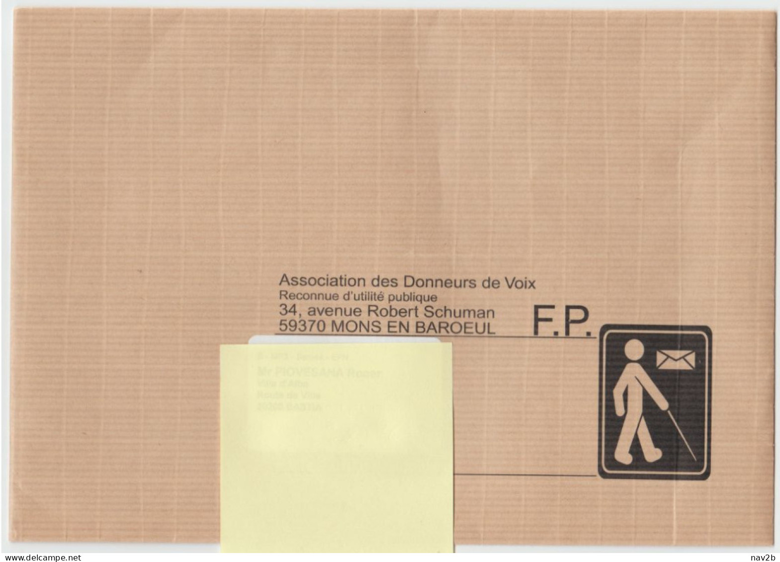 Entier Enveloppe Cécogramme TSC . Association Des Donneurs De Voix . Aveugles . - Prêts-à-poster:Stamped On Demand & Semi-official Overprinting (1995-...)