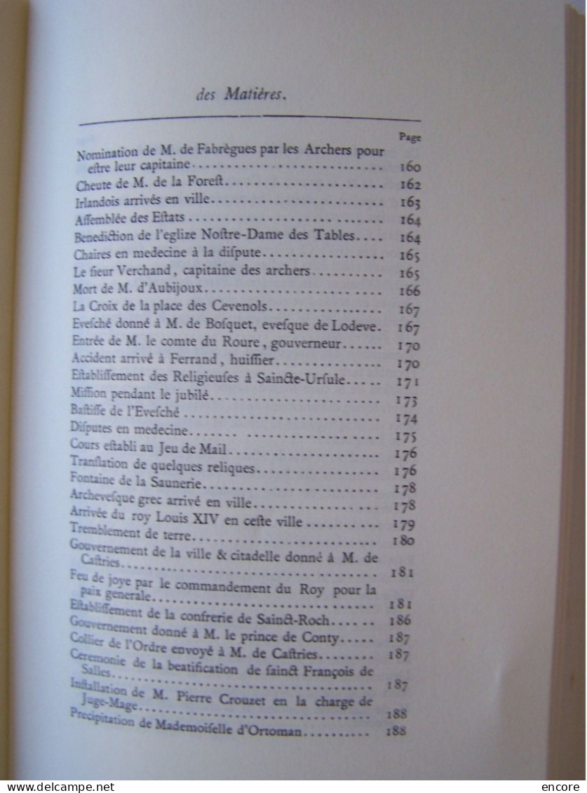 MONTPELLIER. HERAULT. MEMOIRES SUR LA VILLE AU XVII°SIECLE. 1621 - 1693.   100_3217 A 100_3232T.