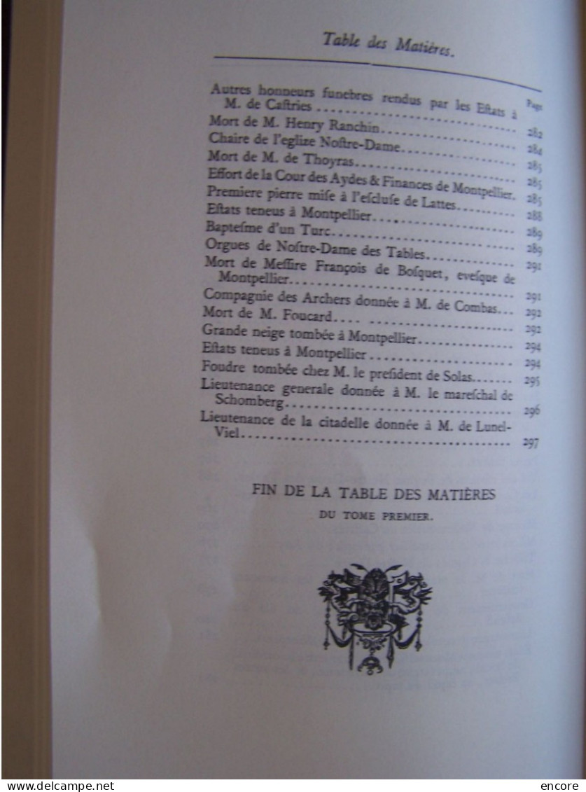 MONTPELLIER. HERAULT. MEMOIRES SUR LA VILLE AU XVII°SIECLE. 1621 - 1693.   100_3217 A 100_3232T.