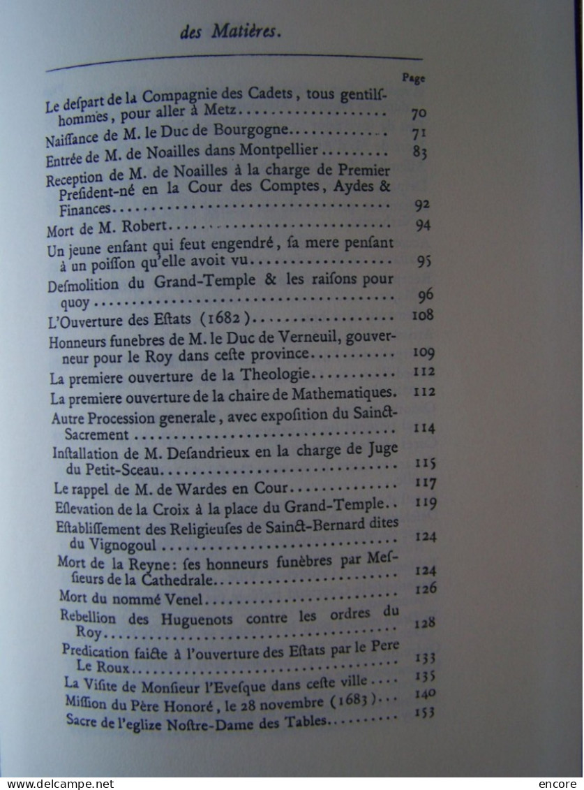 MONTPELLIER. HERAULT. MEMOIRES SUR LA VILLE AU XVII°SIECLE. 1621 - 1693.   100_3217 A 100_3232T.