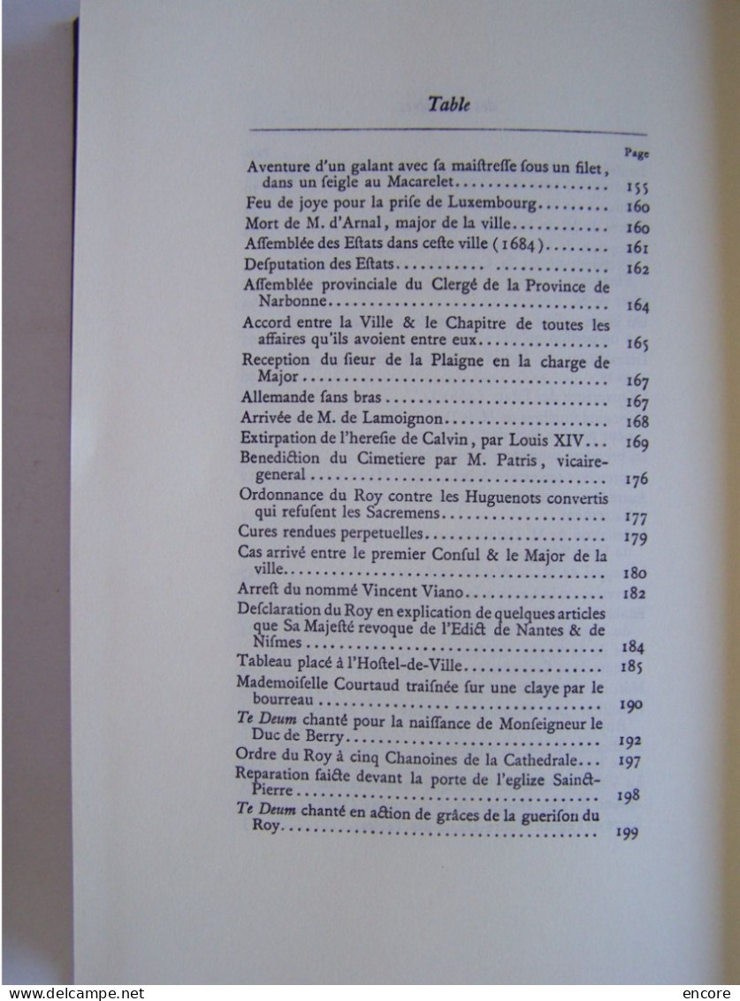 MONTPELLIER. HERAULT. MEMOIRES SUR LA VILLE AU XVII°SIECLE. 1621 - 1693.   100_3217 A 100_3232T.