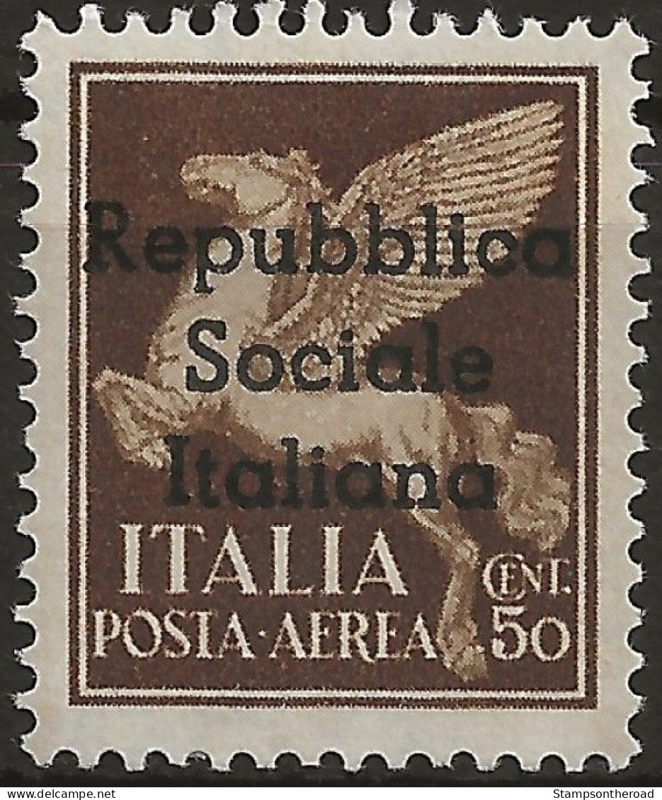 RSITE13N - 1944 RSI / Teramo, Sassone Nr. 13, Francobollo Di Posta Aerea Nuovo Senza Linguella **/ - Local And Autonomous Issues