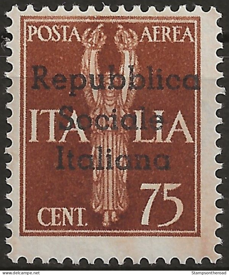 RSITE14N - 1944 RSI / Teramo, Sassone Nr. 14, Francobollo Di Posta Aerea Nuovo Senza Linguella **/ - Emissions Locales/autonomes