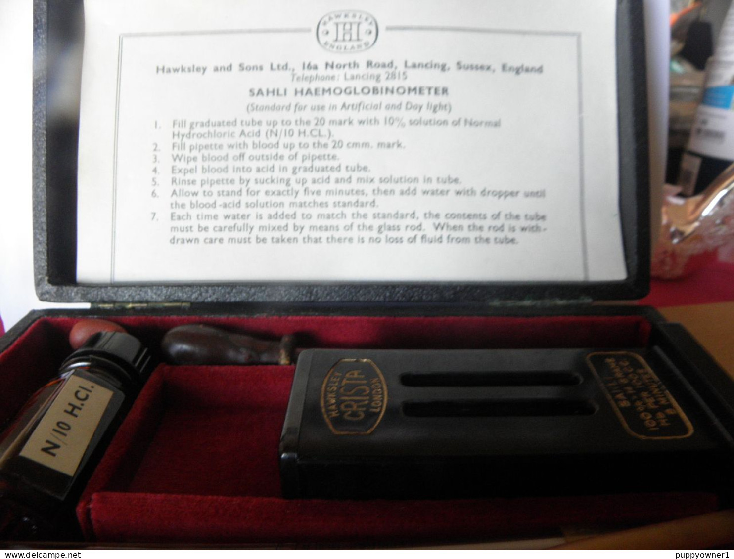 Antique Medicale Hawksley London Hémoglobinomètre - Medizinische Und Zahnmedizinische Geräte