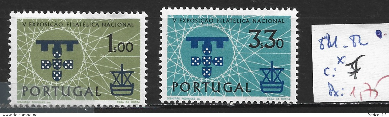 PORTUGAL 881-82 * Côte 7 € - Neufs