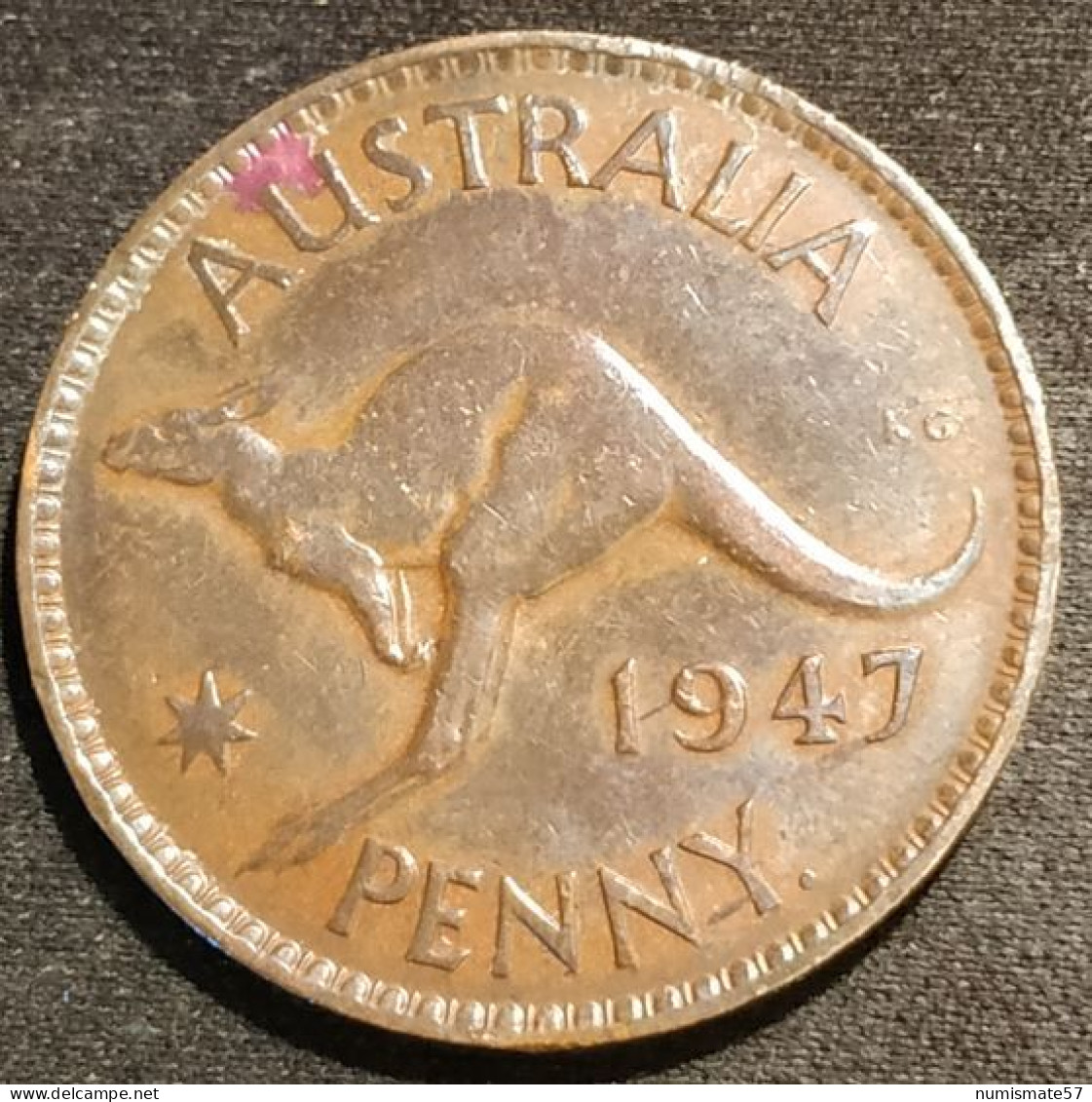 AUSTRALIE - AUSTRALIA - 1 PENNY 1947 - George VI - KM 36 - ( Kangourou ) ( Un Point "." Après PENNY ) - Penny