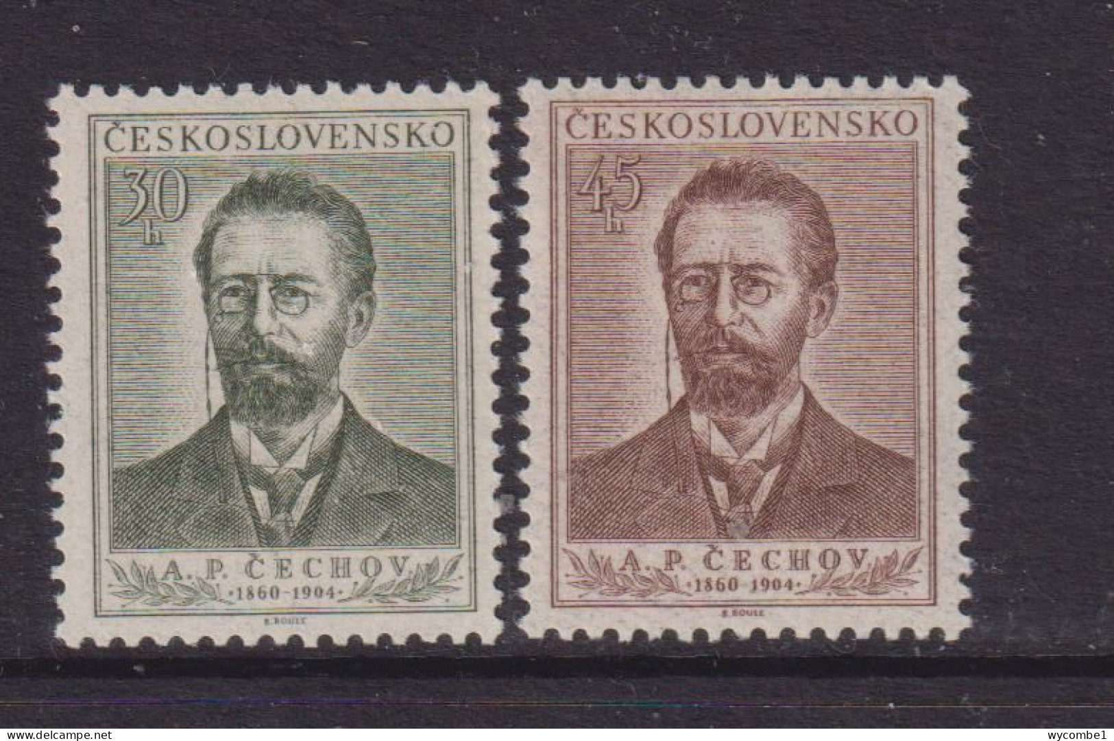 CZECHOSLOVAKIA  - 1954  Chekhov  Set  Never Hinged Mint - Neufs