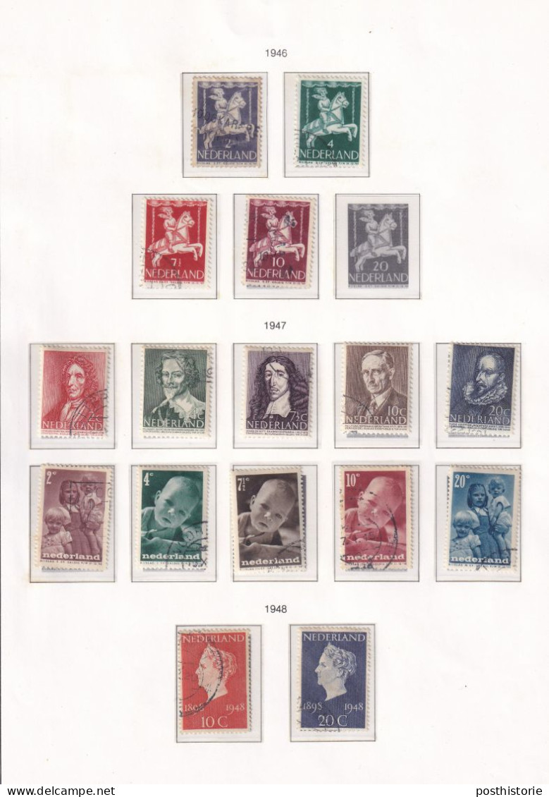 Kinderzegels 1946 (excl 20 Cent Zegel), 1947 En 1948  Zomer 1947, 1948 En 1949  Inhuldiging (incl Olaatfouten) - Gebruikt