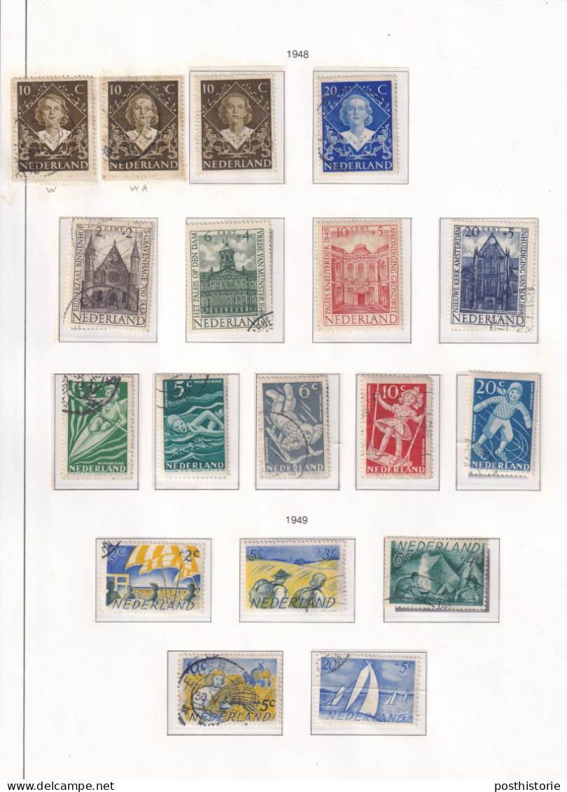 Kinderzegels 1946 (excl 20 Cent Zegel), 1947 En 1948  Zomer 1947, 1948 En 1949  Inhuldiging (incl Olaatfouten) - Gebraucht