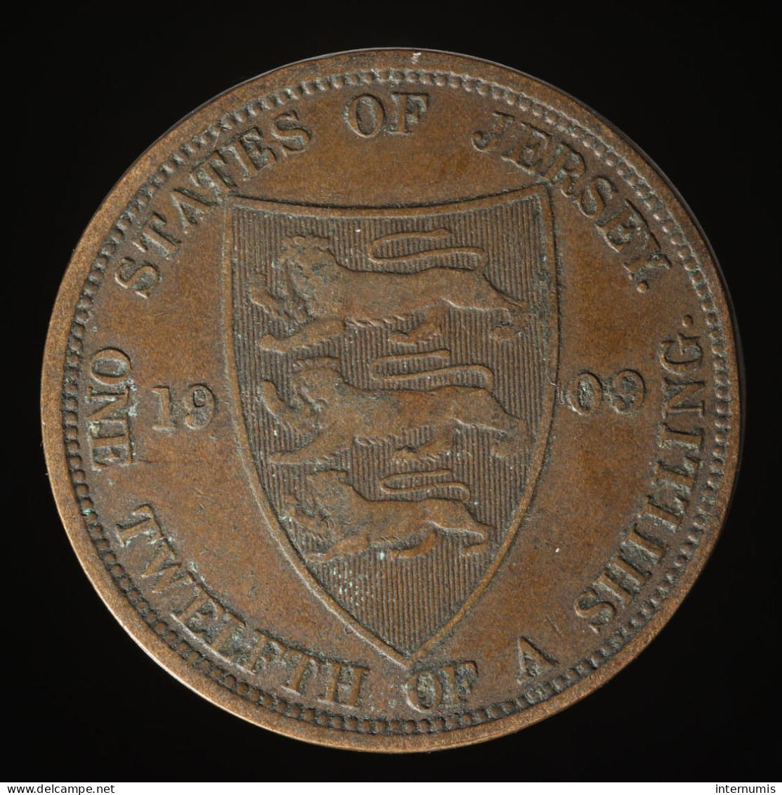  Jersey, Edward VII, 1/12 Shilling, 1909, , Bronze, TTB (EF),
KM#10 - Jersey