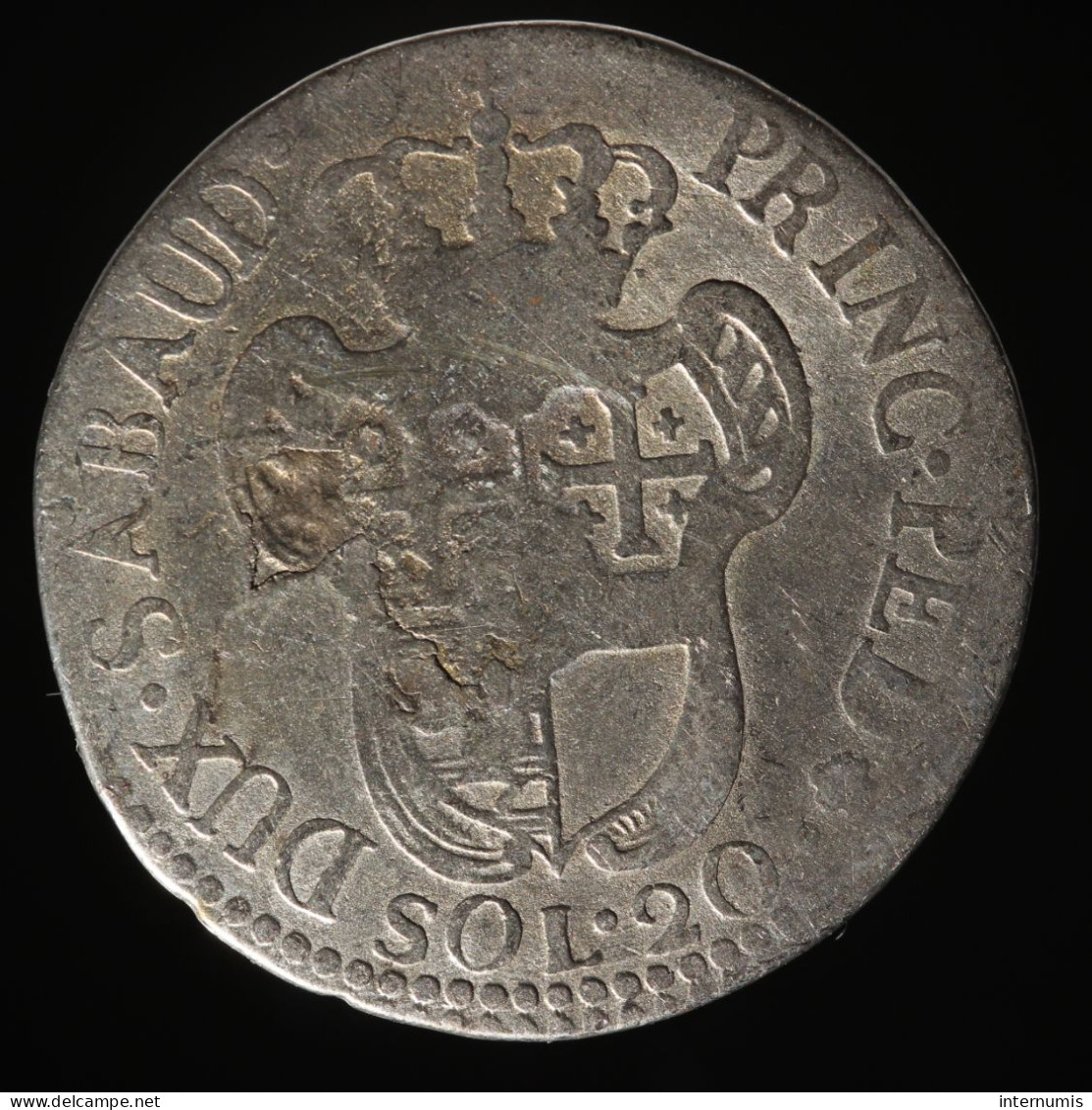  Savoie / Savoy, Victor-Amédée II, 20 Soldi, 1796, , Billon, TB (F),
KM#94, MIR# 990  - Piemonte-Sardegna, Savoia Italiana