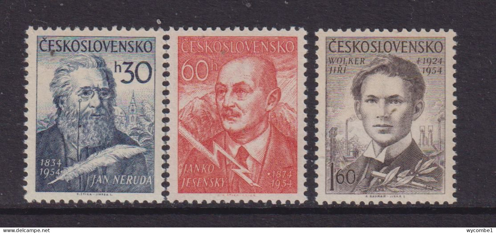 CZECHOSLOVAKIA  - 1954  Poets  Set  Never Hinged Mint - Neufs