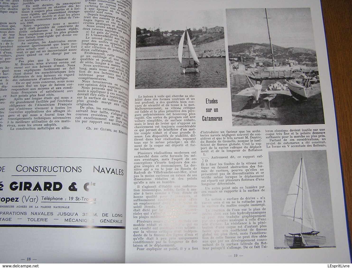 L'ARCHITECTURE NAVALE EN 1947 Yacht Vedette Canot Dériveur Yole Sloop Caneton Cormoran Yawl Marin Mer Marine Bateau