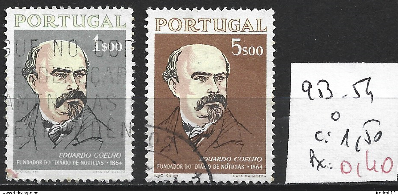 PORTUGAL 953-54 Oblitérés Côte 1.50 € - Usati